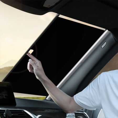 Автомобильная шторка BASEUS Auto Close Car Front Window Sunshade, серебряный, 58,5*4,5*5,5см - 3
