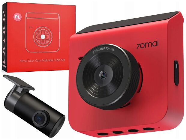 Видеорегистратор 70mai Dash Cam A400  Rear Cam Set (Red) RU - 4