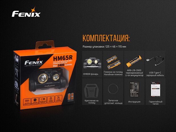 Налобный фонарь Fenix HM65R - 1