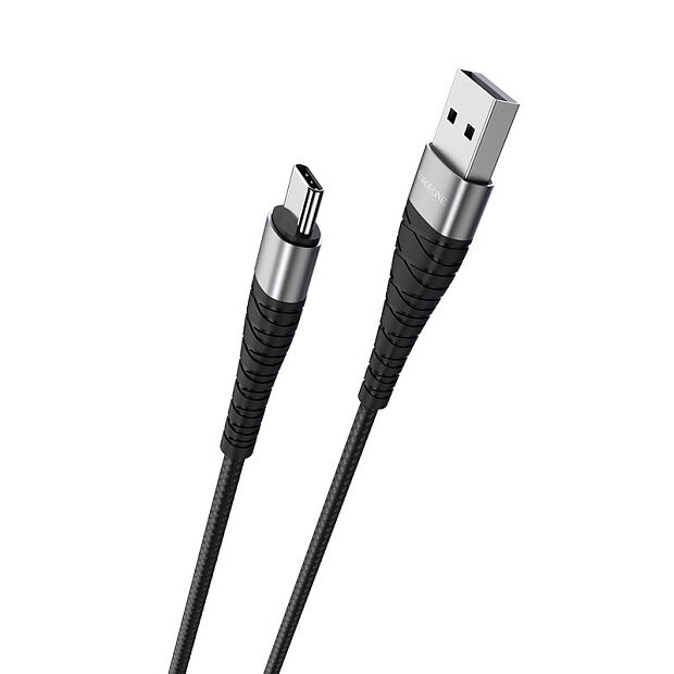 USB кабель BOROFONE BX32 Munificent Type-C, 1м, 5A, нейлон (черный) - 2
