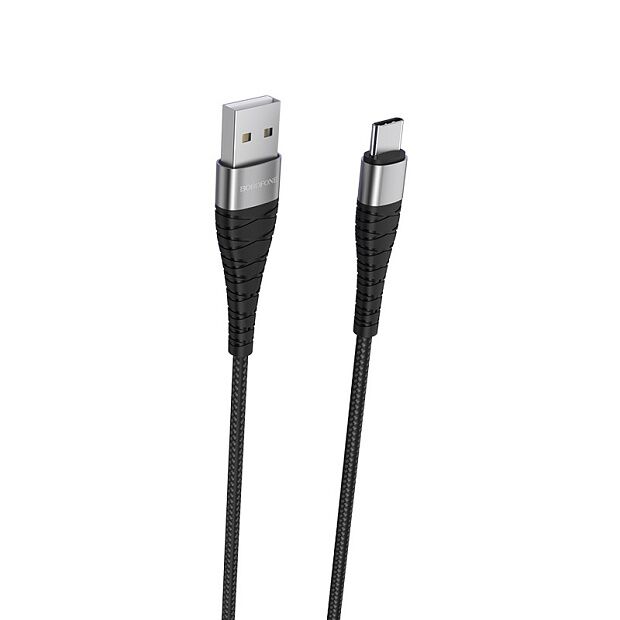 USB кабель BOROFONE BX32 Munificent Type-C, 1м, 5A, нейлон (черный) - 4