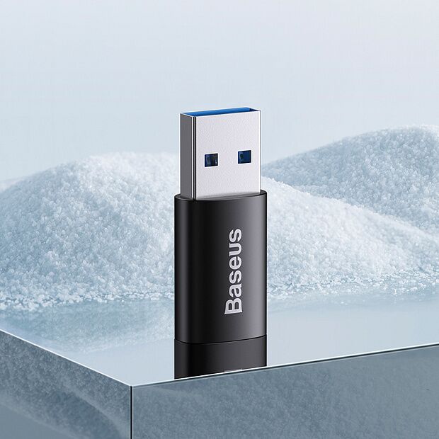 Переходник BASEUS Ingenuity Series Mini OTG, USB-A 3.1- Type-C (черный) (ZJJQ000101) - 3