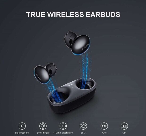 Беспроводные Bluetooth-наушники 1More True Wireless Earbuds (Black) - 4