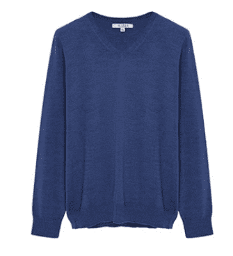 Свитер Marsa Pure Wool One-Piece British Wind V-Neck Shirt (Blue/Синий) 