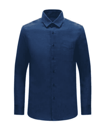 Рубашка с длинным рукавом SunshineJob Mens Cotton And Linen Casual Shirt (Blue/Синий) 