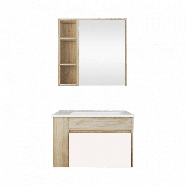 Набор мебели (Тумбочка и полка) Xiaomi Big Warm Bathroom Cabinet Drawers Left Cabinet (Brown) 