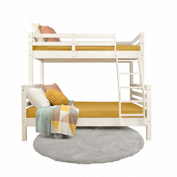 Двуспальная кровать и матрас Snuggle Sac Children's Solid Wood Bed And Mattress (White/Белый) 
