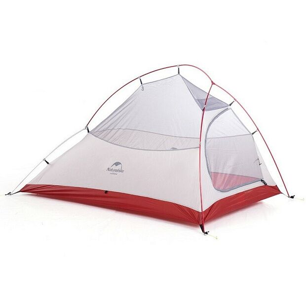 Палатка Naturehike Сloud up 2 20D NH17T001-T двухместная с ковриком, серо-красная, 6927595730560 - 4